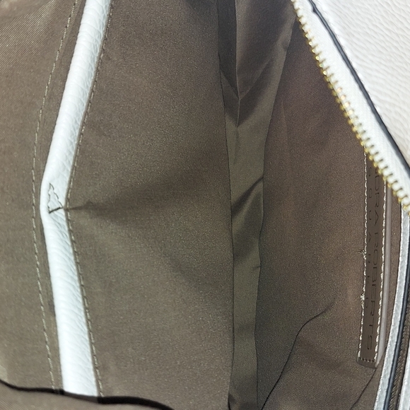 Sondra Roberts Squared White Faux Leather Hobo Handbag w/ Metallic Braided Strap - Picture 11 of 16